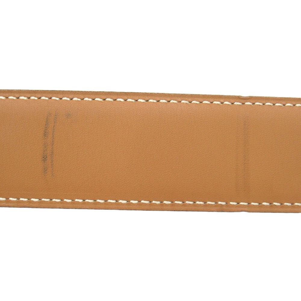 Hermes Buckle Reversible Belt Box Calfskin Leather 70 cm Black Beige