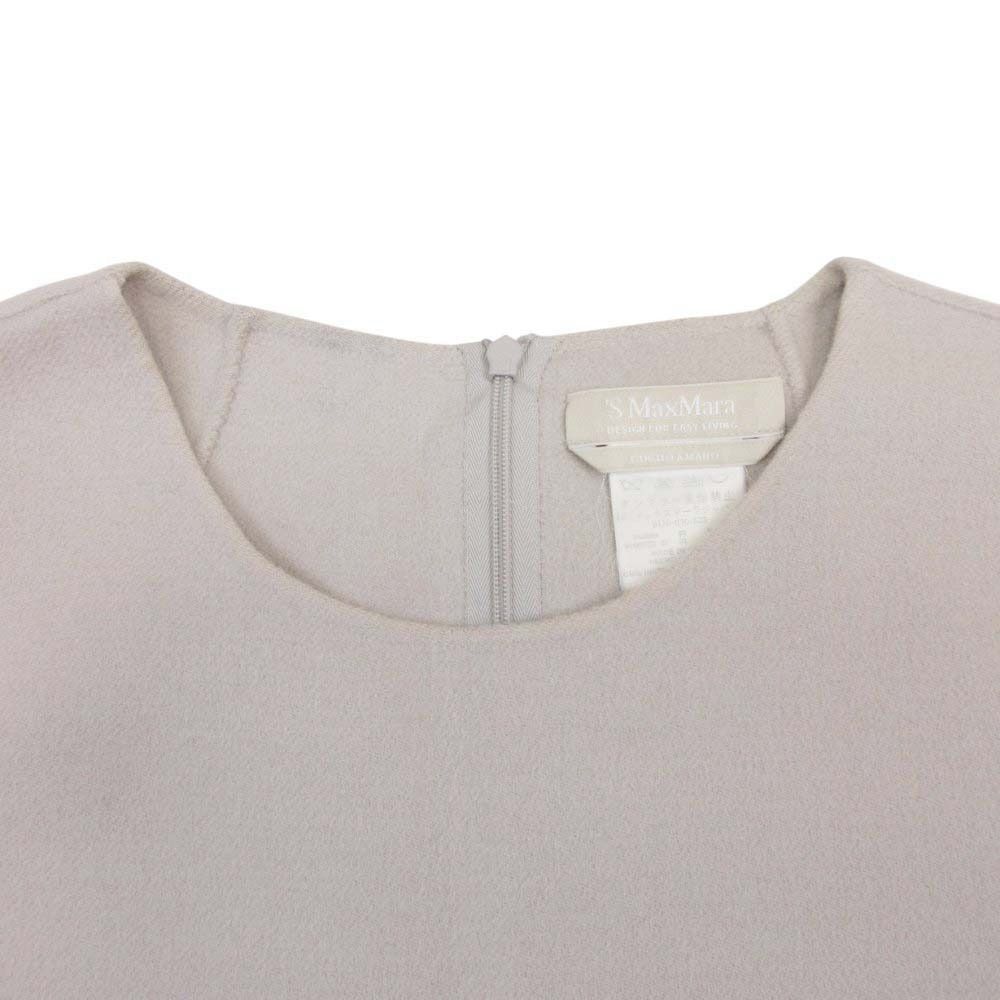 Max Mara 'S Double Face Dress Wool Angora 42 Short Sleeve Gray Ju