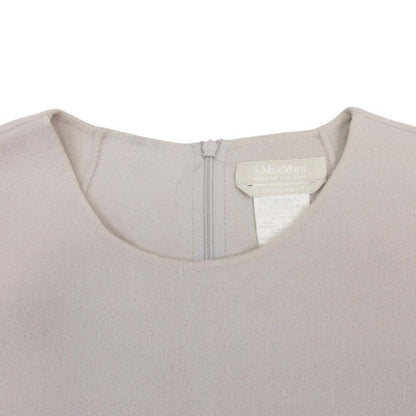 Max Mara 'S Double Face Dress Wool Angora 42 Short Sleeve Gray Ju
