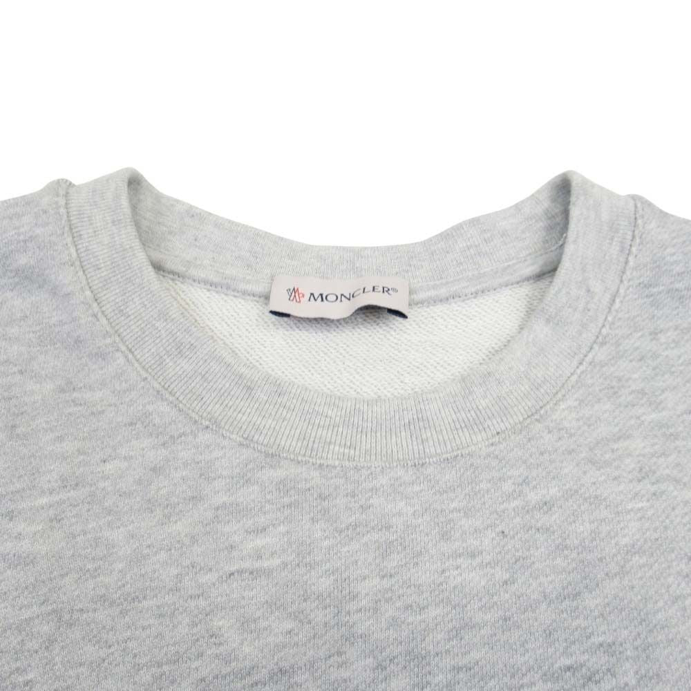 Moncler Logo Patch Sweatshirt Shirt Fleece Trainers Crew Neck Top M Heather Gray