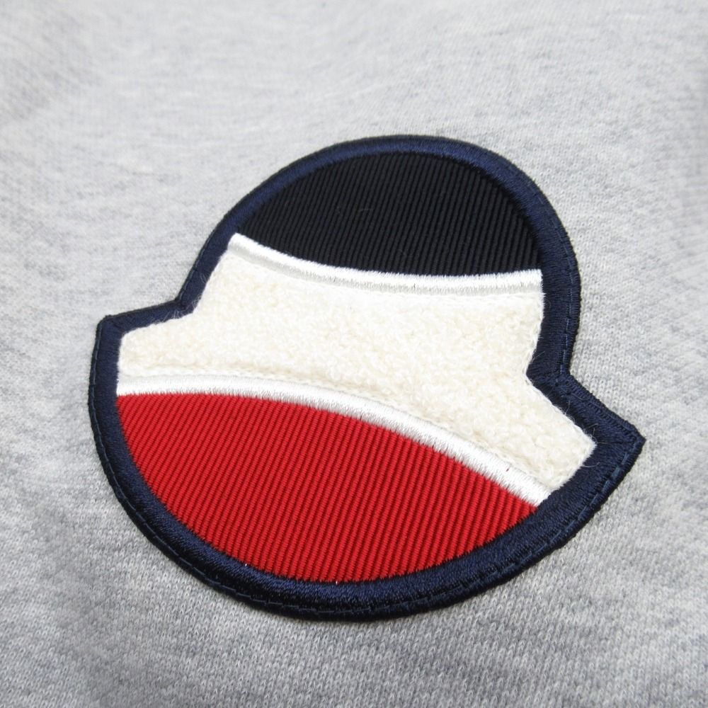 Moncler Logo Patch Sweatshirt Shirt Fleece Trainers Crew Neck Top M Heather Gray