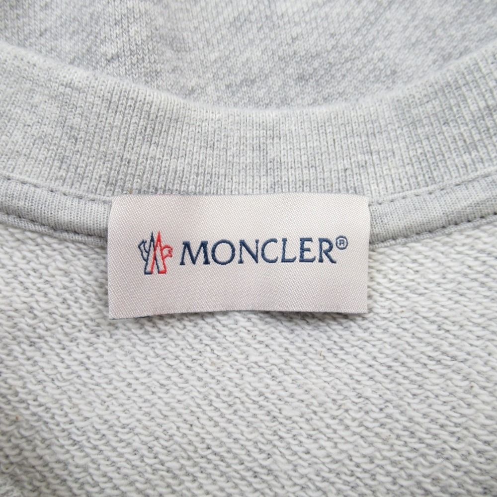 Moncler Logo Patch Sweatshirt Shirt Fleece Trainers Crew Neck Top M Heather Gray