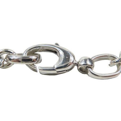 Gucci Polished Interlocking Logo Chain Necklace GG Pendant Silver