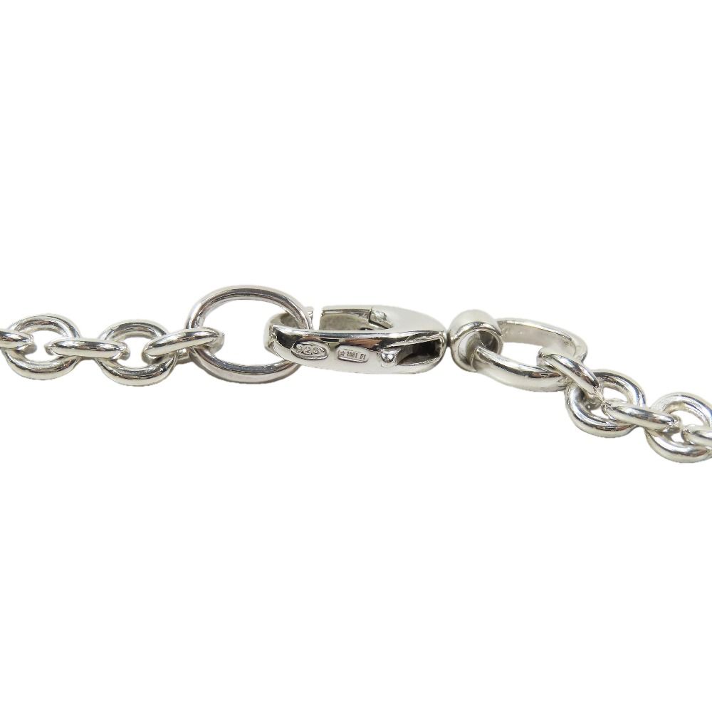 Gucci Polished Interlocking Logo Chain Necklace GG Pendant Silver