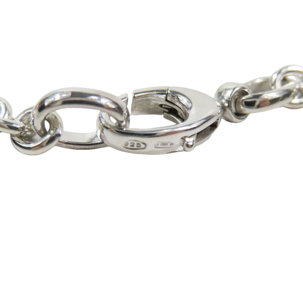 Gucci Polished Interlocking Logo Chain Necklace GG Pendant Silver