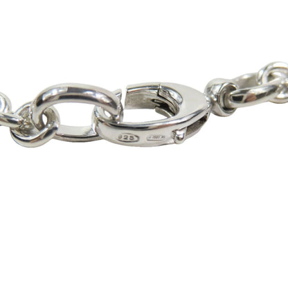 Gucci Polished Interlocking Logo Chain Necklace GG Pendant Silver
