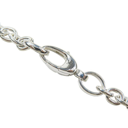 Gucci Polished Interlocking Logo Chain Necklace GG Pendant Silver