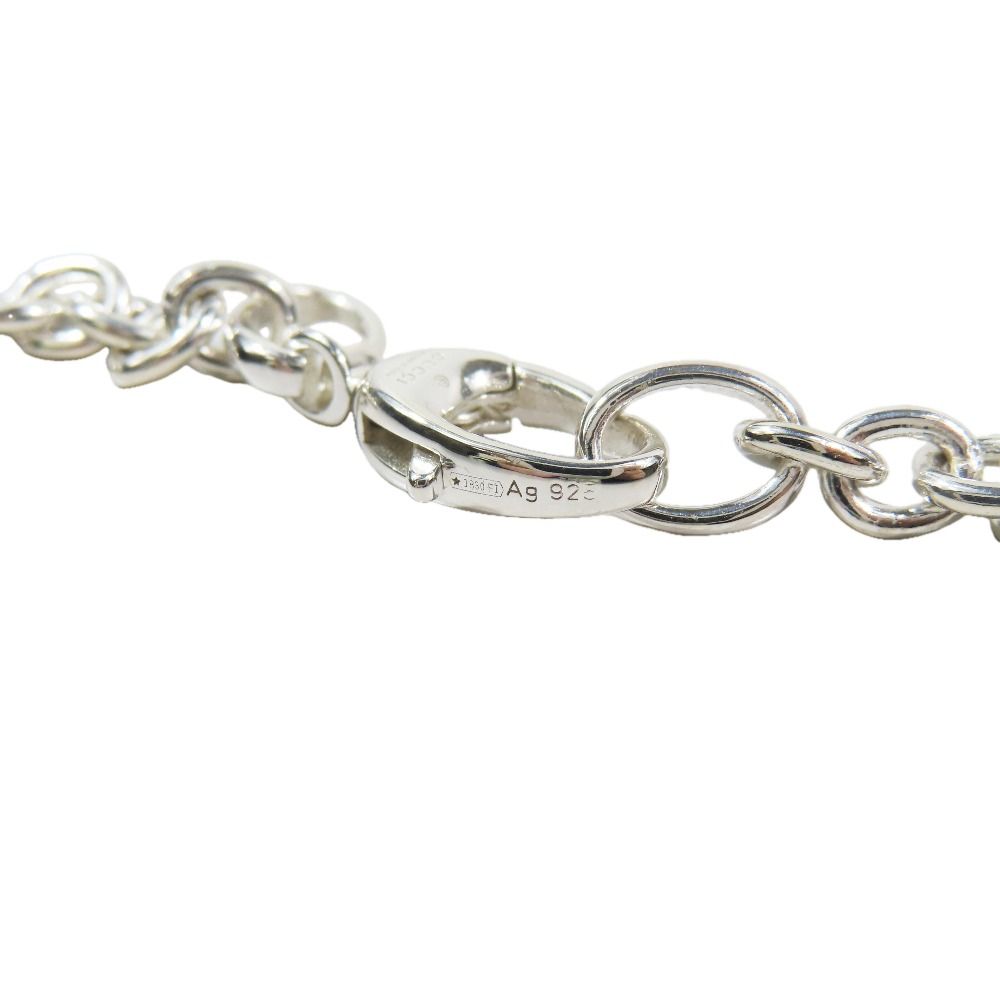 Gucci Polished Interlocking Logo Chain Necklace GG Pendant Silver