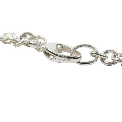 Gucci Polished Interlocking Logo Chain Necklace GG Pendant Silver