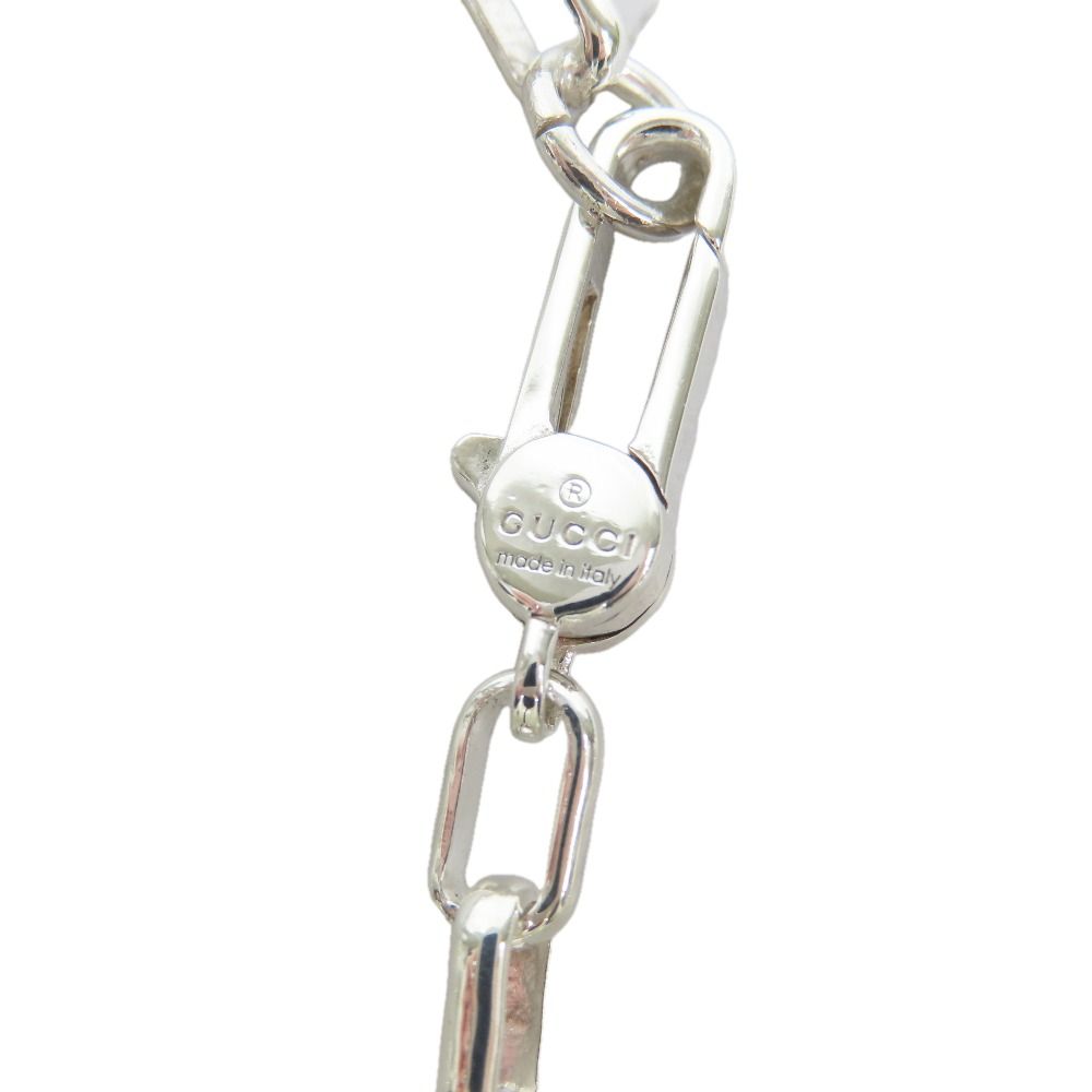 Gucci Polished Interlocking Logo GG Necklace Chain Star Ring Silver