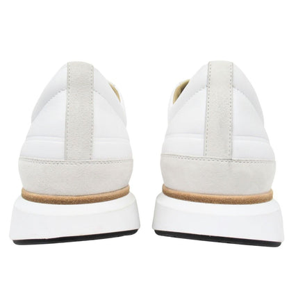 Hermes Easy Leather Sneakers Shoes Low Cut Logo 42.5 White