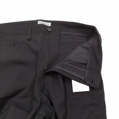 Balenciaga Trousers Straight Pants Zip Fly Wool 38 Black
