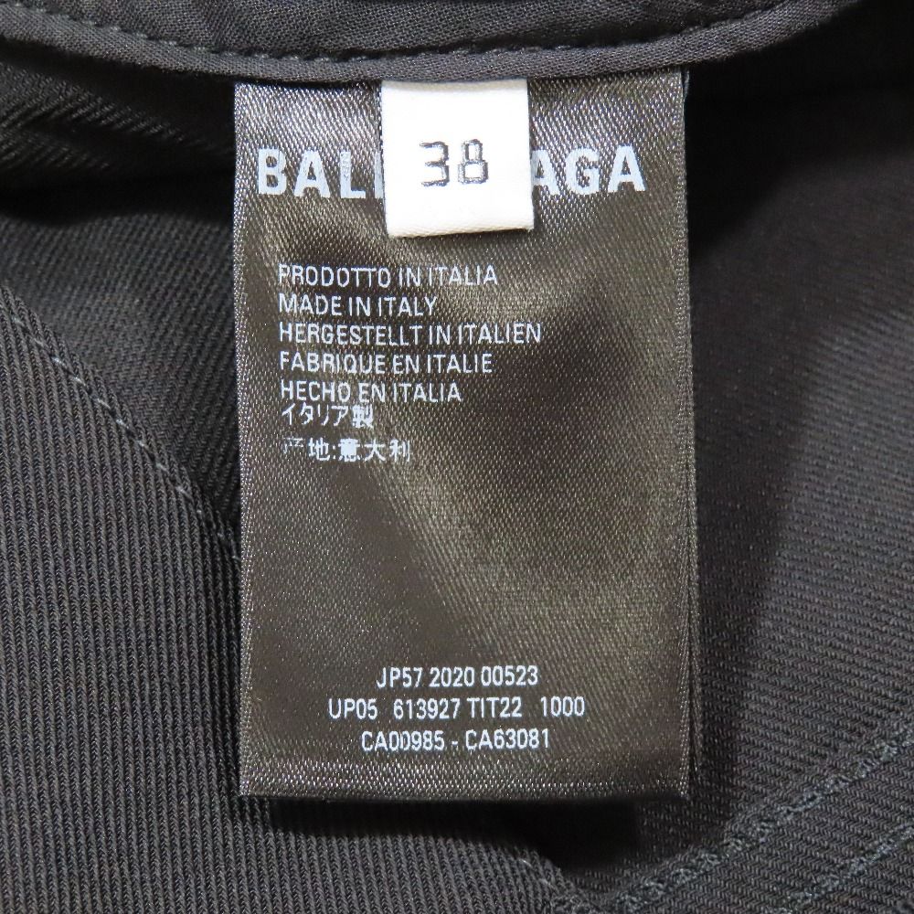 Balenciaga Trousers Straight Pants Zip Fly Wool 38 Black