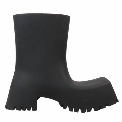 Balenciaga Trooper Rubber Boot Short Boots Square Toe Shoes Black