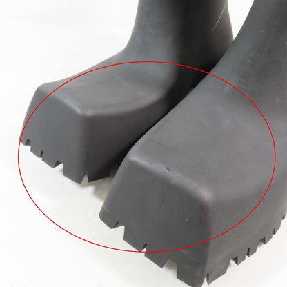 Balenciaga Trooper Rubber Boot Short Boots Square Toe Shoes Black