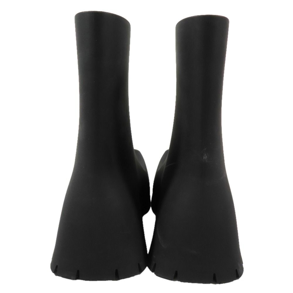 Balenciaga Trooper Rubber Boot Short Boots Square Toe Shoes Black