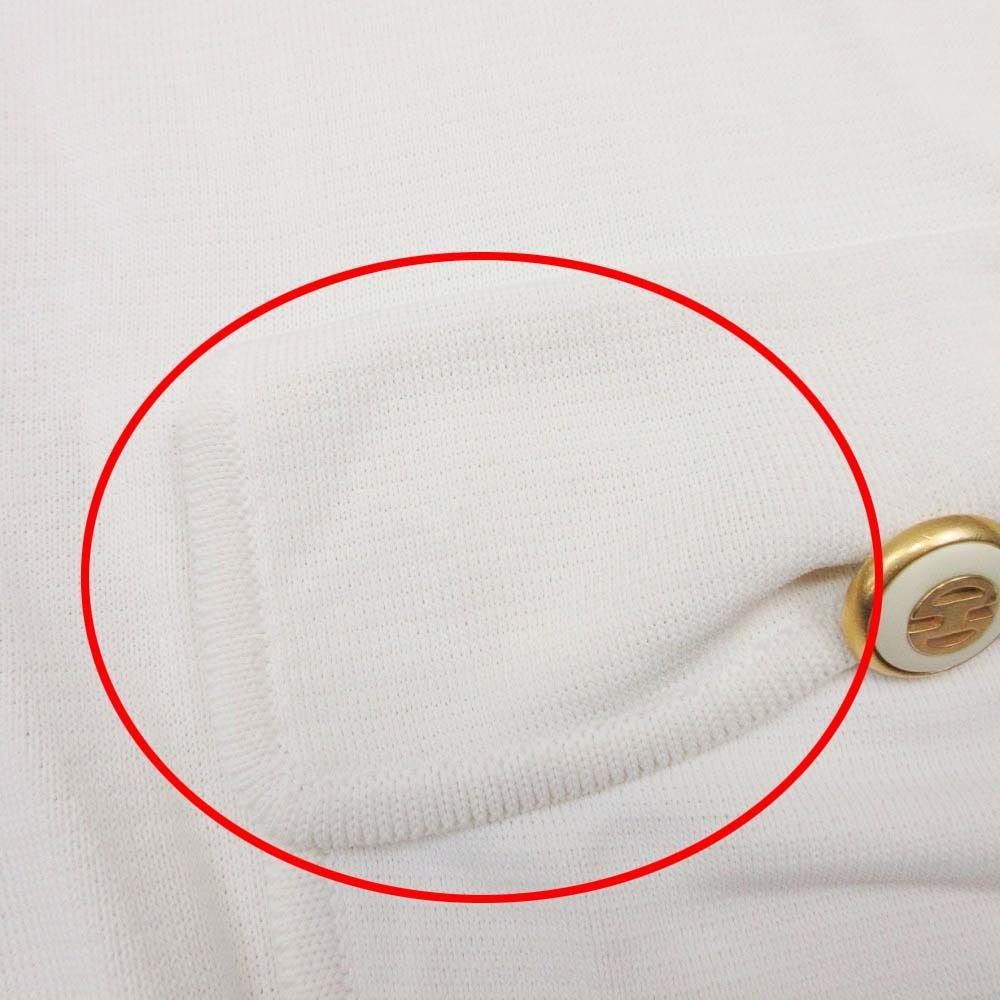 Celine Vintage Horsebit Button Knit Jacket Gold 40 Off White