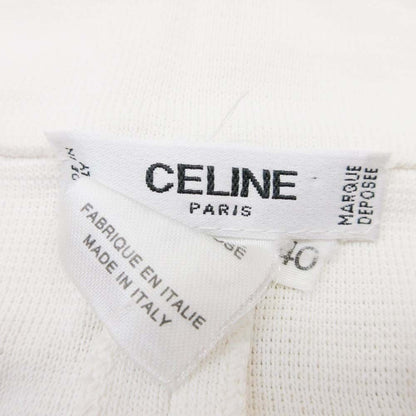 Celine Vintage Horsebit Button Knit Jacket Gold 40 Off White