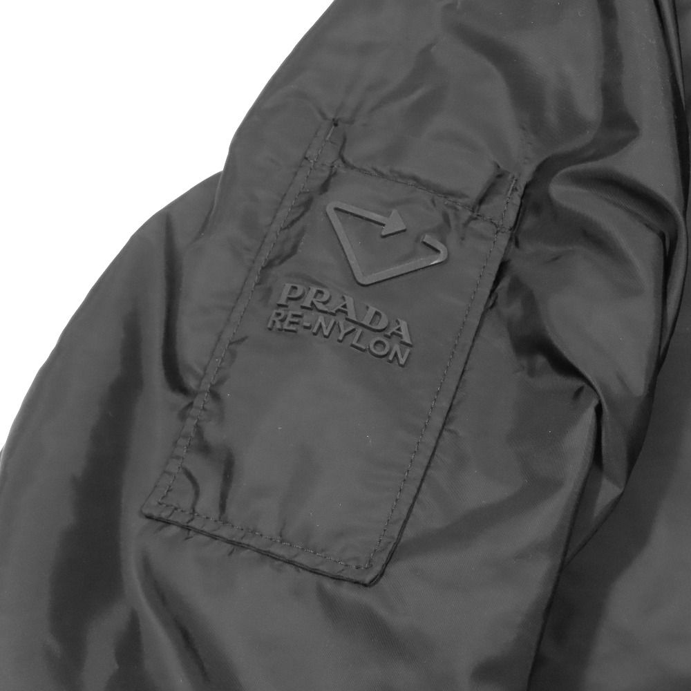 Prada Triangle Logo Nylon Jacket Re-Nylon 46 Black