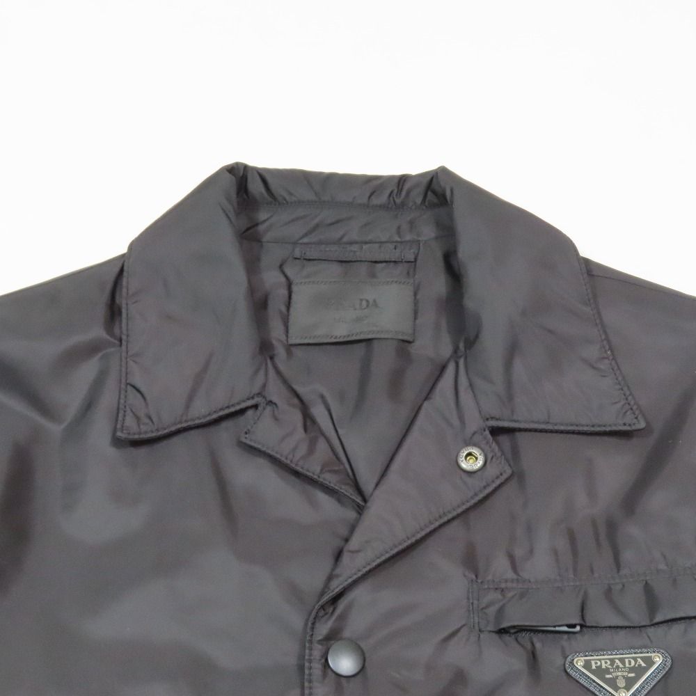 Prada Triangle Logo Nylon Jacket Re-Nylon 46 Black