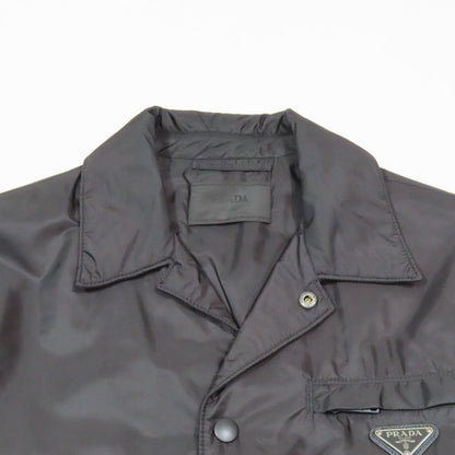 Prada Triangle Logo Nylon Jacket Re-Nylon 46 Black