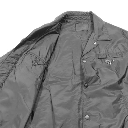 Prada Triangle Logo Nylon Jacket Re-Nylon 46 Black