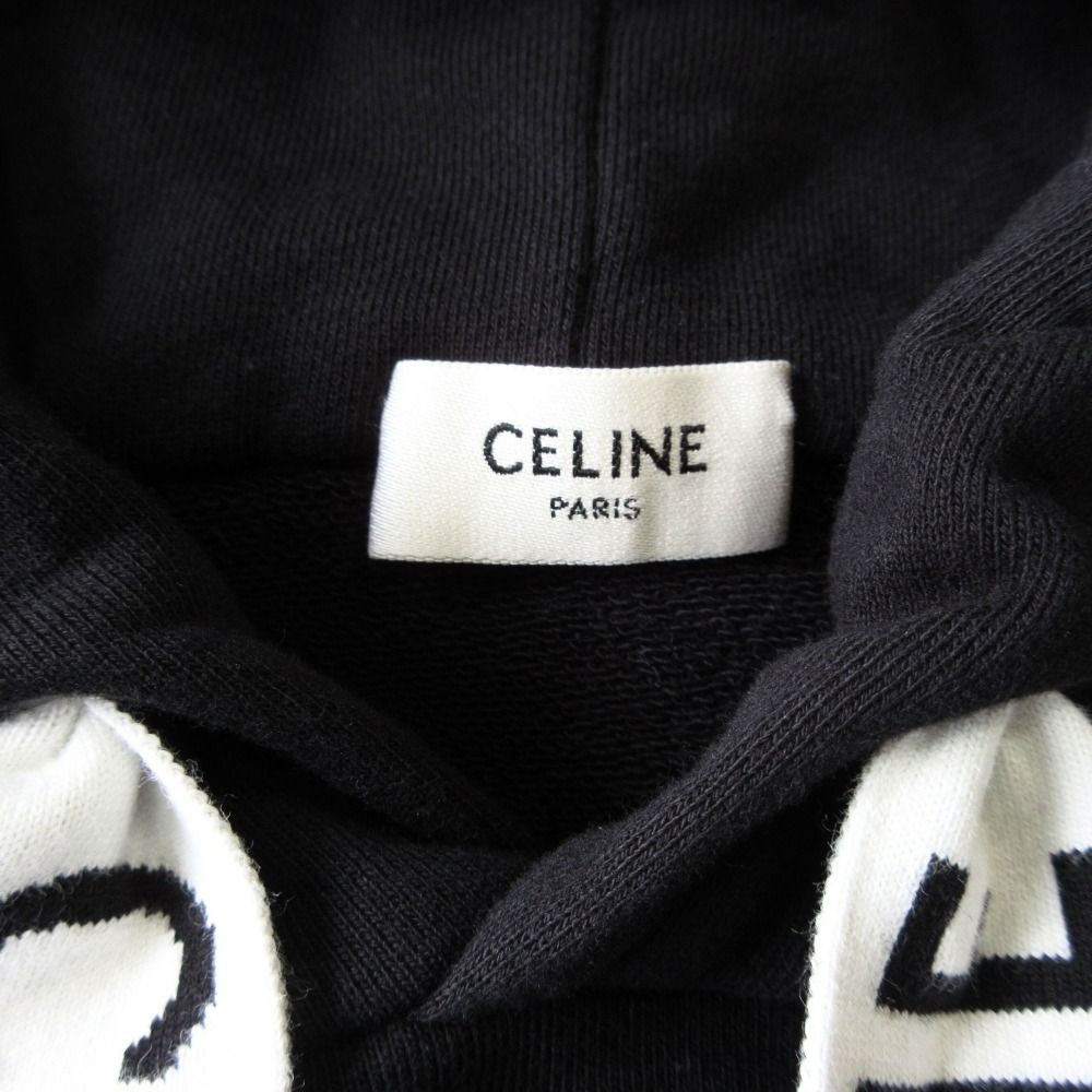 Celine Luz Hoodie Sweatshirt Top Logo Pullover Long Sleeve Eddie Era M Black