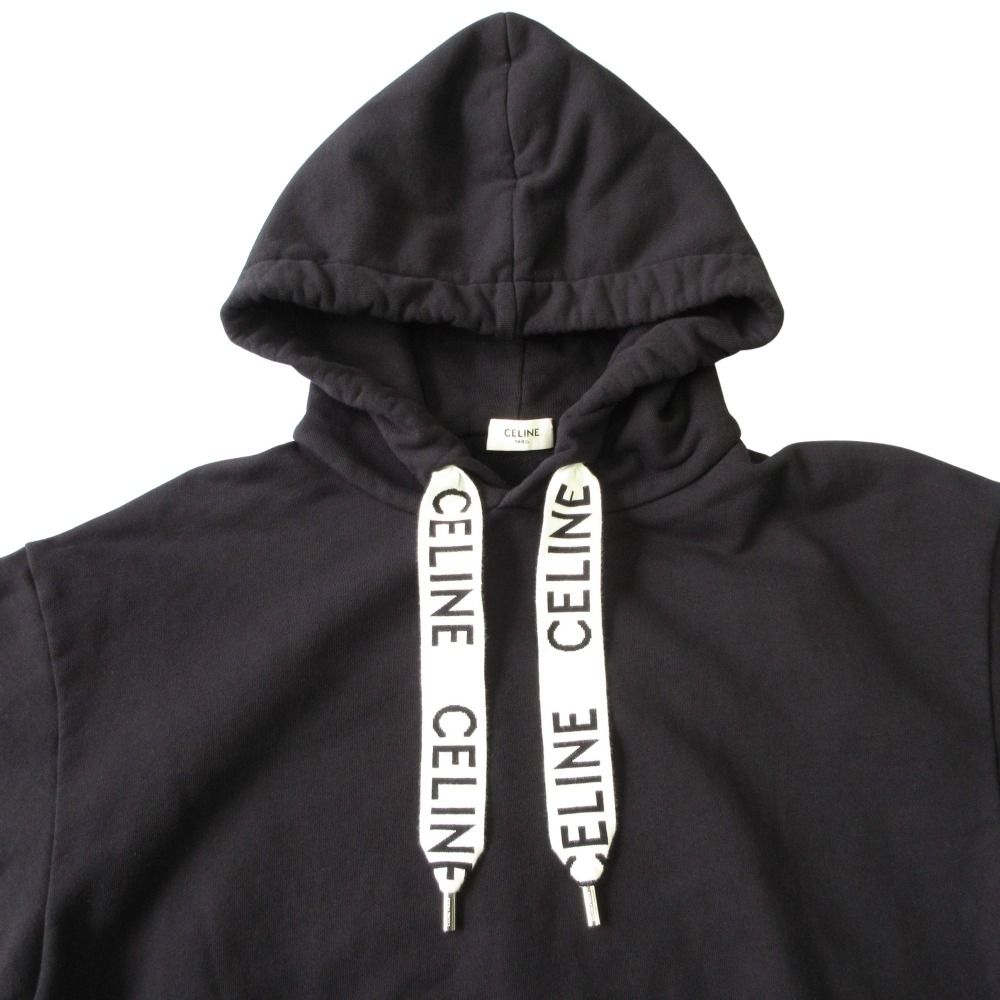 Celine Luz Hoodie Sweatshirt Top Logo Pullover Long Sleeve Eddie Era M Black