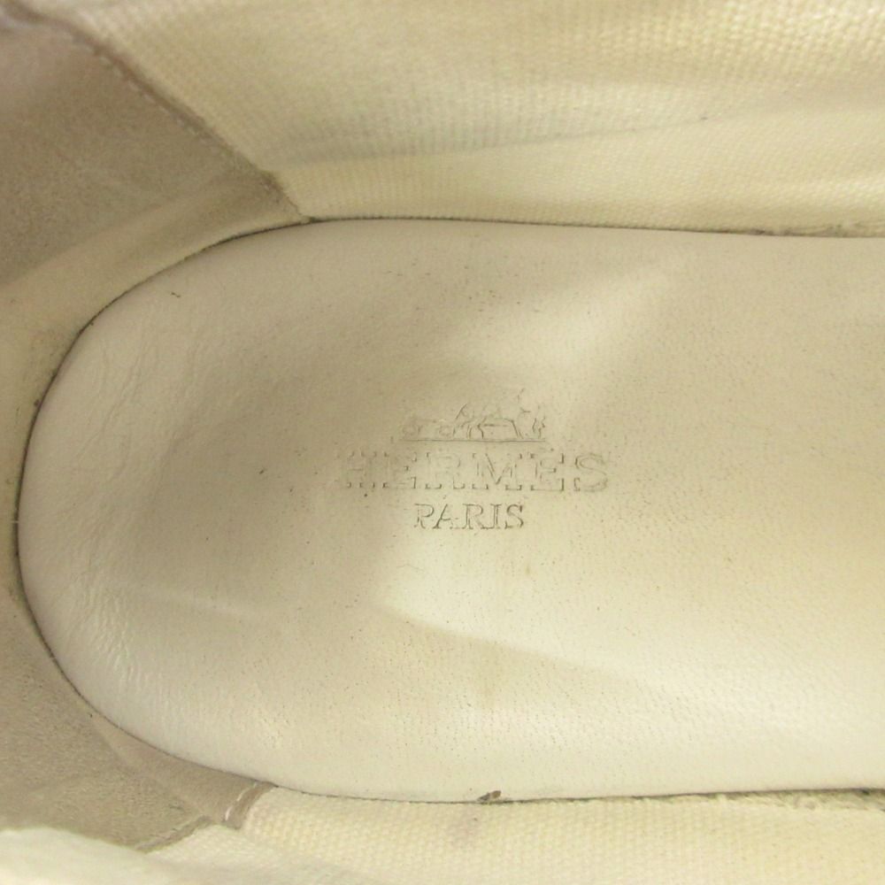 Hermes Rosa Espadrilles Sneakers Shoes Low Cut Canvas Leather Patch