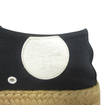 Hermes Rosa Espadrilles Sneakers Shoes Low Cut Canvas Leather Patch