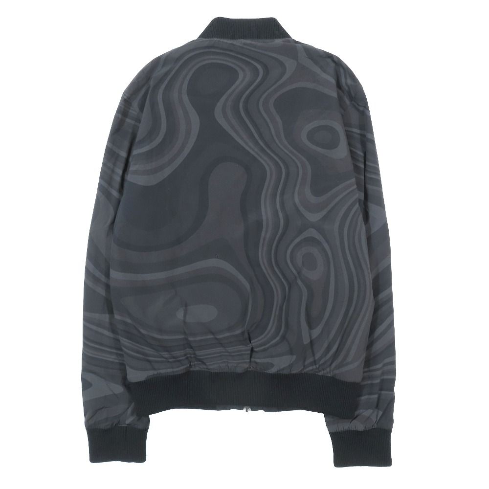 Hermes Bomber Jacket Nylon Zip Reversible Allover Pattern Long Sleeve Black 44