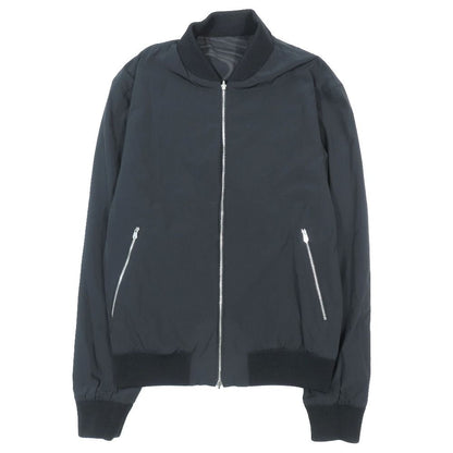 Hermes Bomber Jacket Nylon Zip Reversible Allover Pattern Long Sleeve Black 44