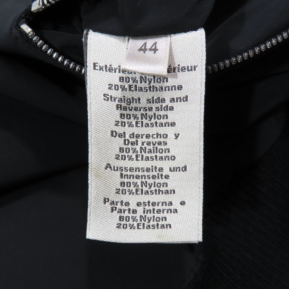 Hermes Bomber Jacket Nylon Zip Reversible Allover Pattern Long Sleeve Black 44