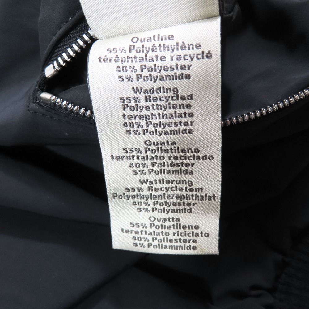 Hermes Bomber Jacket Nylon Zip Reversible Allover Pattern Long Sleeve Black 44