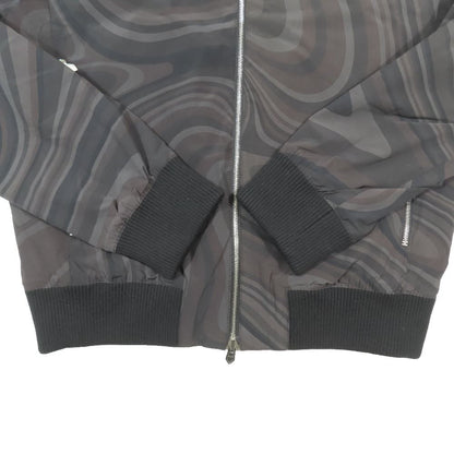 Hermes Bomber Jacket Nylon Zip Reversible Allover Pattern Long Sleeve Black 44