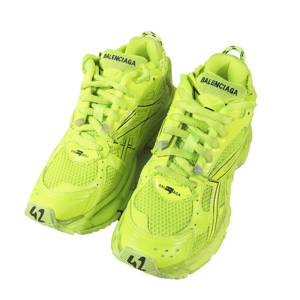 Balenciaga Runner Low Cut Sneakers Vintage Shoes Neon Yellow