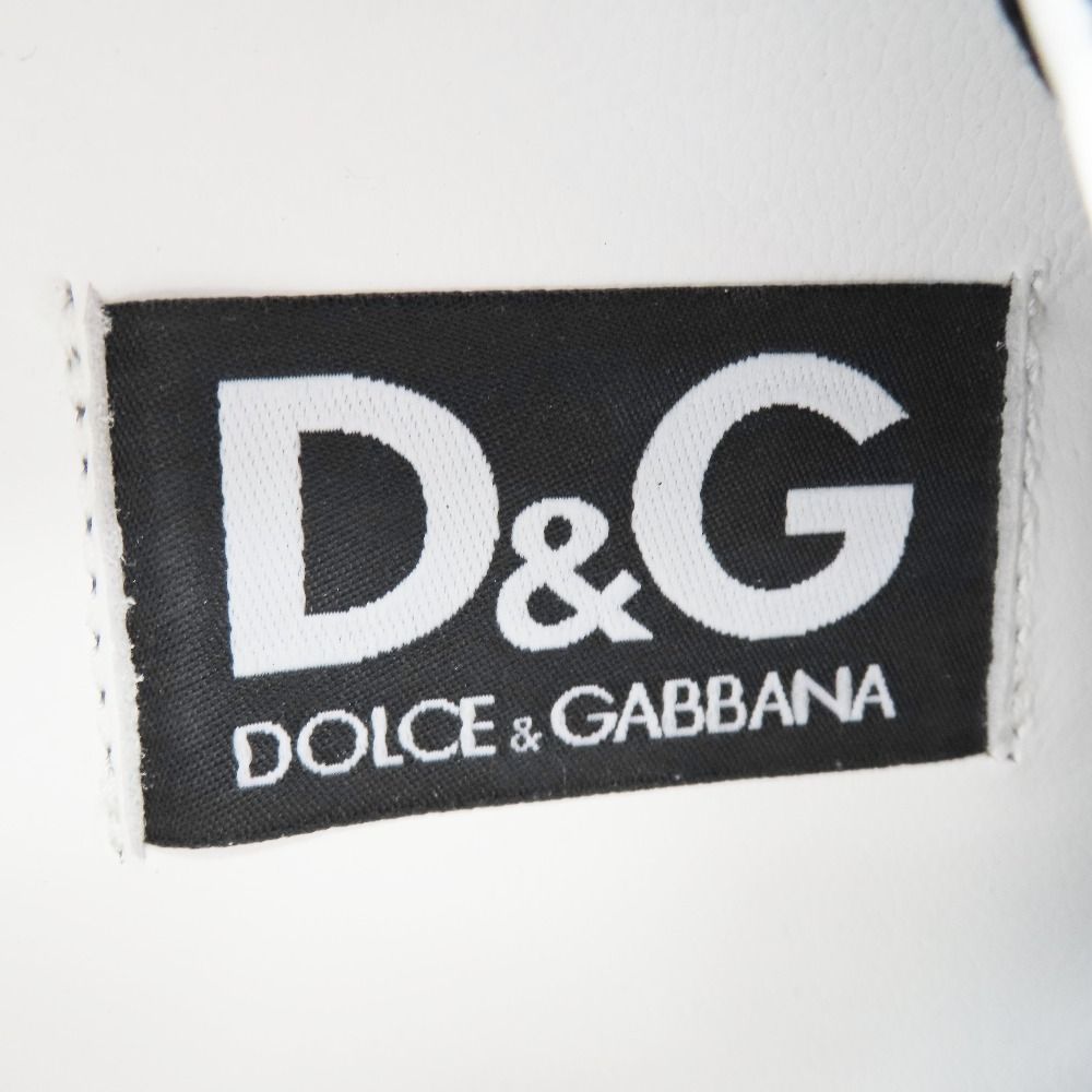 Dolce & Gabbana Swan Low Cut Sneakers Logo Leather Shoes 41.5 Black