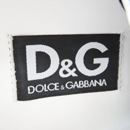 Dolce & Gabbana Swan Low Cut Sneakers Logo Leather Shoes 41.5 Black
