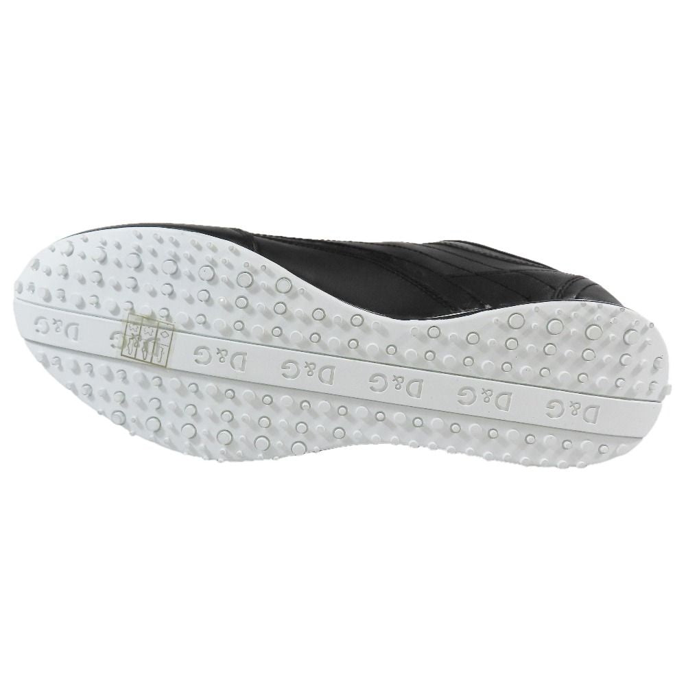 Dolce & Gabbana Swan Low Cut Sneakers Logo Leather Shoes 41.5 Black