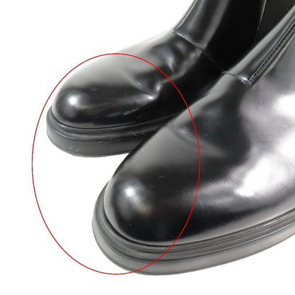 Hermes Side Gore Short Boots Chelsea Calfskin Leather Shoes 44 Black