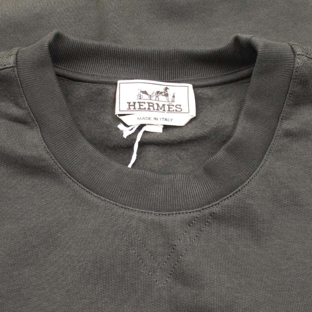 Hermes Leather Tape with Pocket Sweatshirt Brushed Lining Trainers Top M