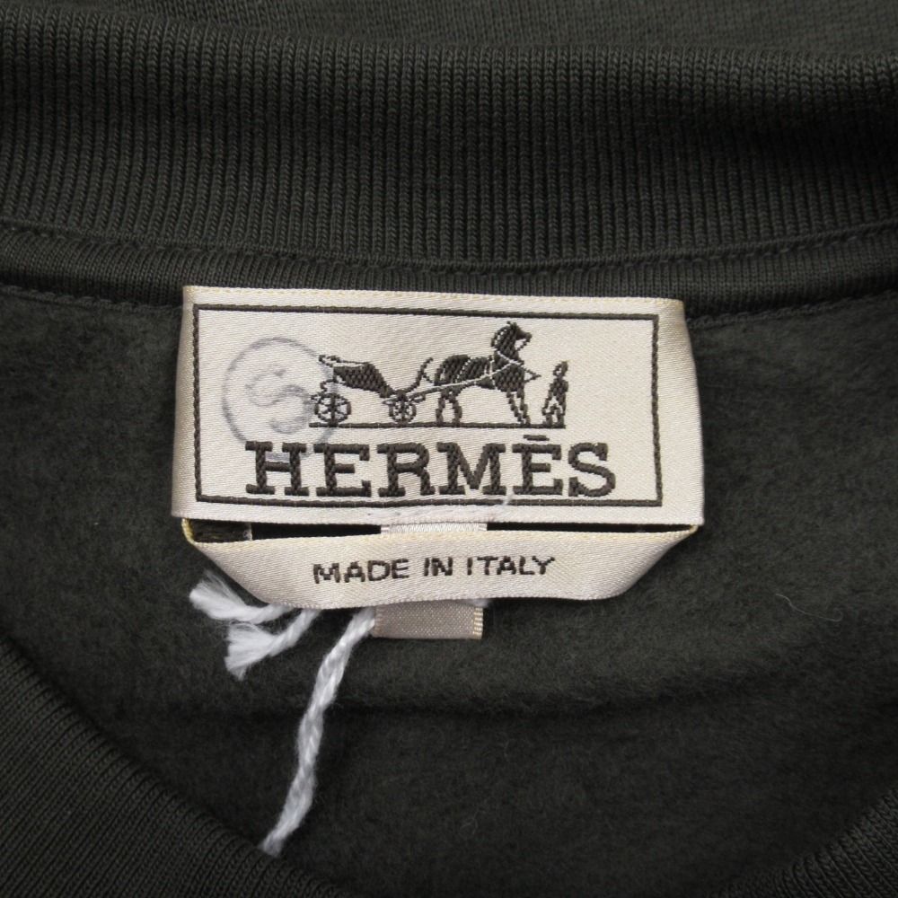Hermes Leather Tape with Pocket Sweatshirt Brushed Lining Trainers Top M