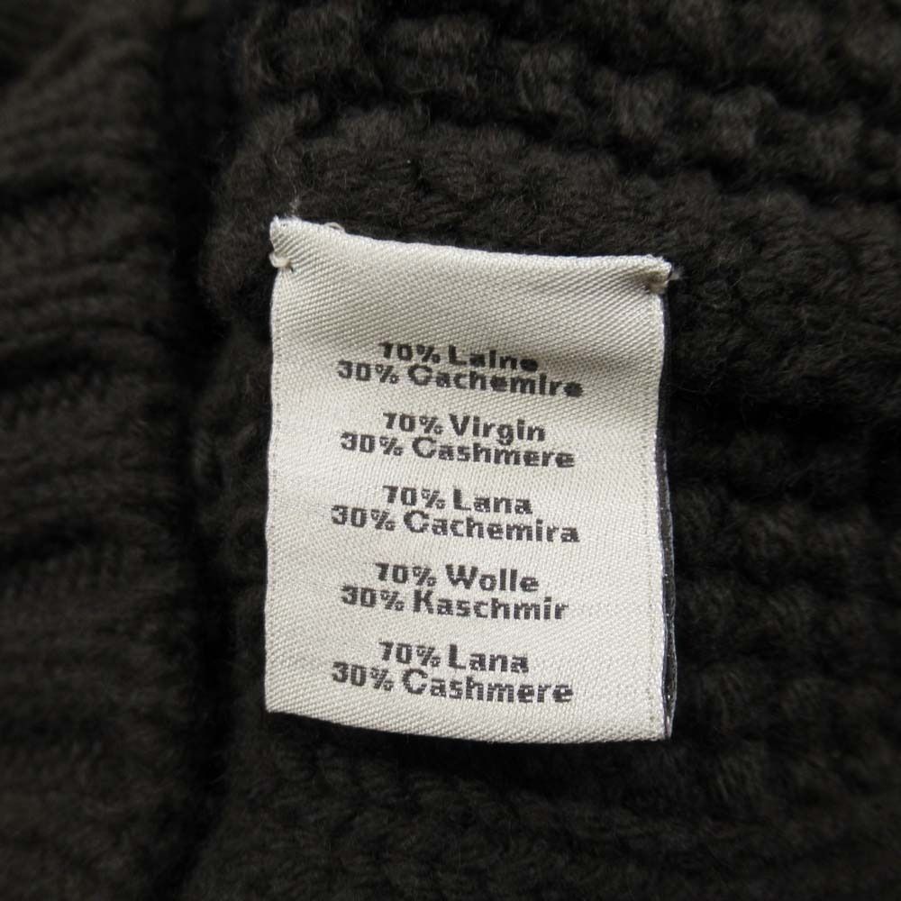 Hermes Wool Cashmere Knit Color Panel Cable Sweater L Brown Black