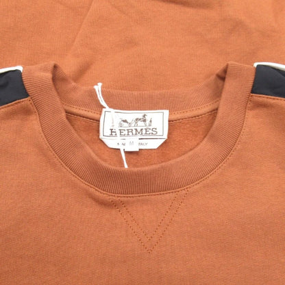 Hermes Run Hline Sweatshirt Shirt Brushed Lining Top Side Line M Brown