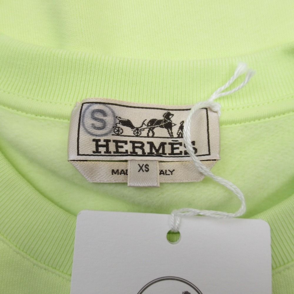 Hermes Chevaux an Symmetry Sweatshirt Shirt Brushed Lining Sheep Leather Trim