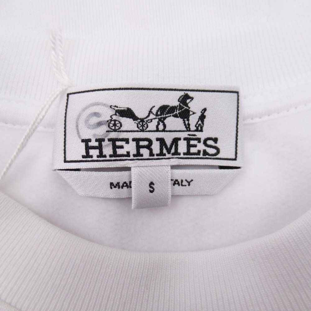 Hermes Run Hline Sweatshirt Shirt Brushed Lining Top Side Line S White