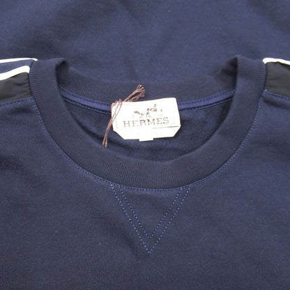 Hermes Run Hline Sweatshirt Shirt Brushed Lining Top Side Line XL Navy