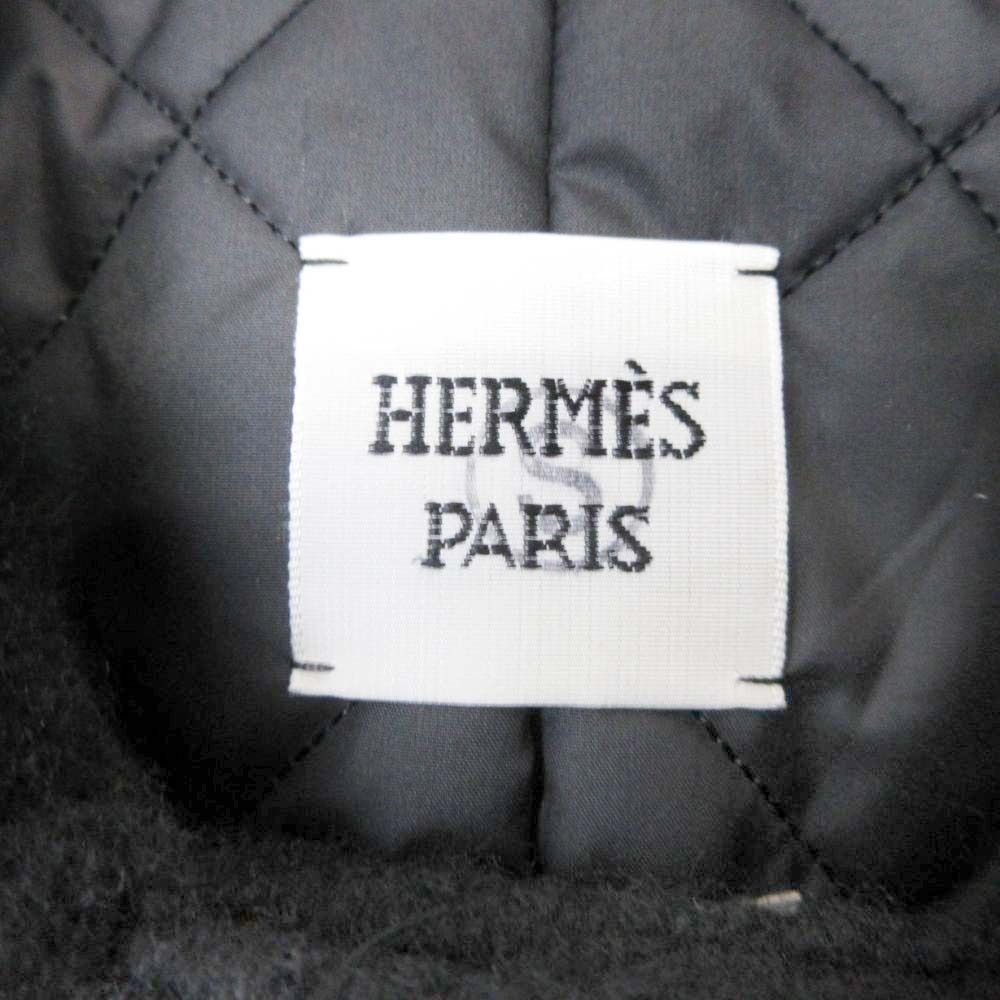 Hermes Cashmere Double Rider Jacket Coat Medall 36 Black