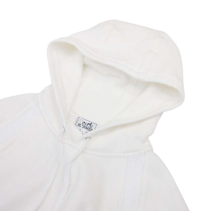 Hermes Switch Cotton Linen Hoodie Sweatshirt Pullover Brushed Lining L White Off