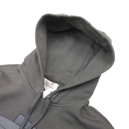 Hermes Etriers Decales Armor de Carre Leather Patch Hoodie Brushed Lining Xxs